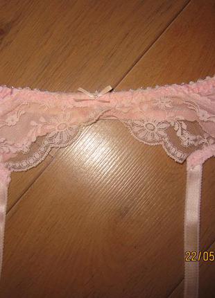 Мереживний пояс підв'язки для панчох ніжно рожевого кольору tesco розмір