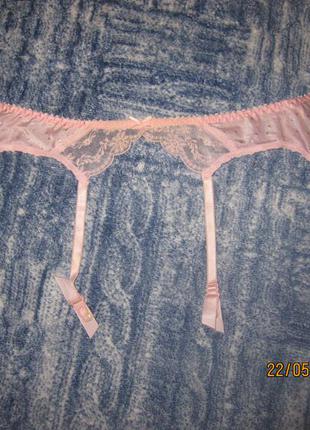 Мереживний пояс підв'язки для панчох ніжно рожевого кольору tesco розмір