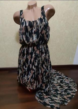 Шифоное платье - сарафан.с эффектом шлейфа2 фото