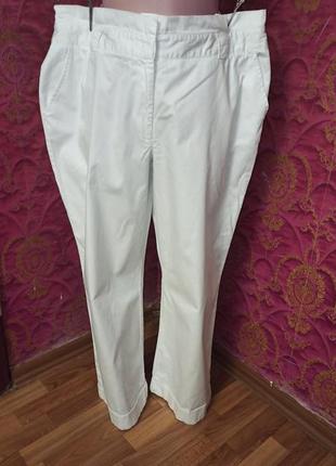 Белые брюки из хлопка батал большой размер 20 р.1 фото