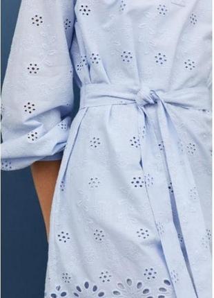 Коттоновое платье с вышивкой ришелье h&m р. xl2 фото
