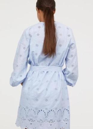 Коттоновое платье с вышивкой ришелье h&m р. xl4 фото