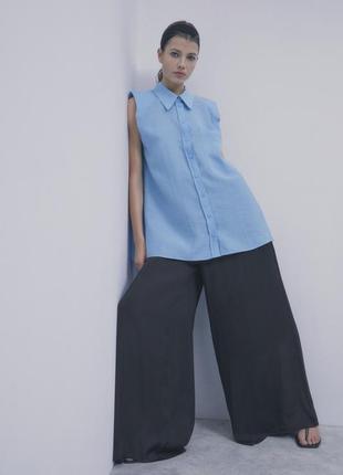 Zara удлиненная безрукавка рубашка6 фото