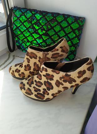 Гарні фірмові леопардові туфлі черевики батильоны коданые