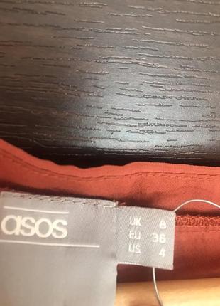 Красивая плиссированная юбка кирпичного цвета. размер-s asos4 фото