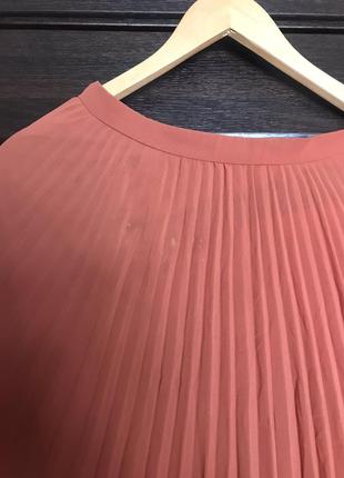 Красивая плиссированная юбка кирпичного цвета. размер-s asos5 фото