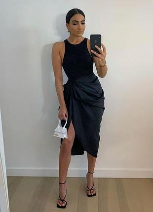 💙💛 розкішна спідниця міді plus size з розрізом prettylittlething