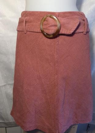 100% коттон женская вельветовая коралловая брендовая юбка цвет марсала1 фото