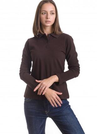 Футболка поло жіноча polo з довгим рукавом - мікролакоста - 15 різніх кольорів