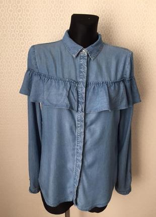 Оригинальная рубашка из лиоцела под джинс от vila, размер s