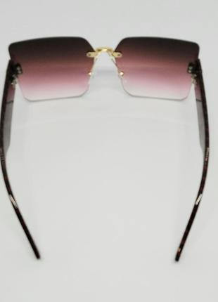 Безоправные стильные женские солнцезащитные очки в стиле fendi бордово розовый градиент5 фото
