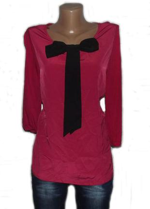 Турецкая блуза рубашка с пришивным бантом / комби материала, 10