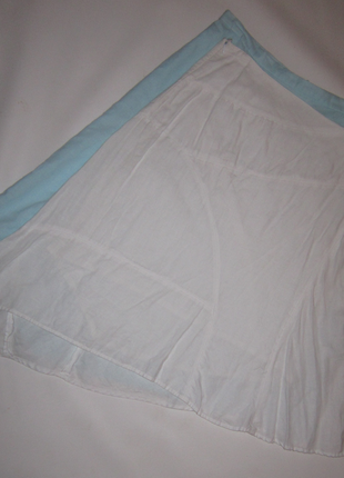 Белая ассиметричная юбка 100% лен