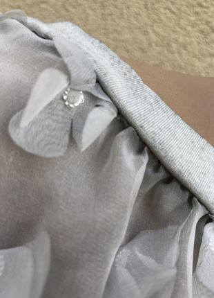 Серая,прозрачная,органза блуза реглан,кружево,аппликация цветы