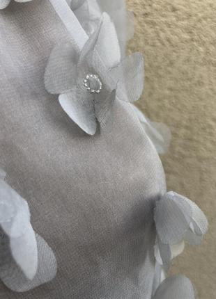 Серая,прозрачная,органза блуза реглан,кружево,аппликация цветы