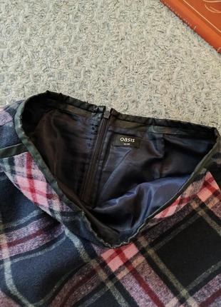 Шерстяная клетчатая мини-юбка в школьном стиле4 фото