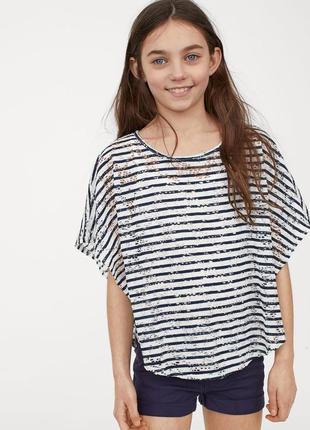 Смугаста блуза для дівчат 10-12 років від h&m швеція