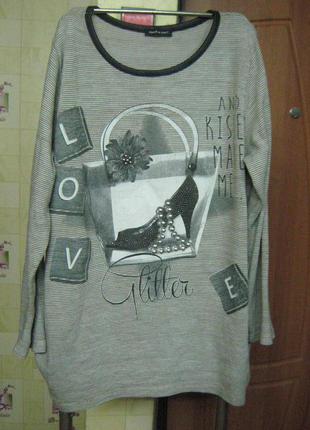 Італійський модний светр, джемпер пуловер свиншот р. 54 італія. для пишних дам.