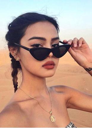 Солнцезащитные очки, стильные очки лисички, очки 2018