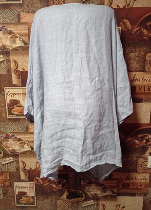 Льняна блузка розлітайка,100%льон,one size,італія2 фото