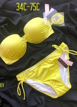 Купальник victoria’s secret оригинал виктория сикрет бандо 34c 75c пуш ап vs вікторія сікрет3 фото