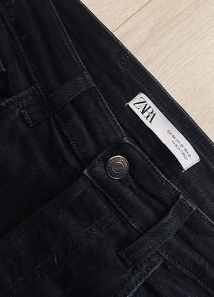 Zara man чорні джинси з фаб.потертостями6 фото