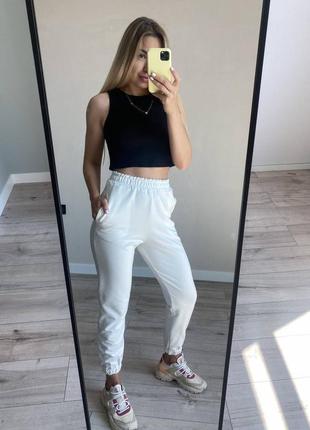 Повсякденні штани, р. уні 42-44, бавовна+еластан, молоко