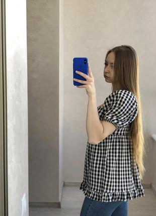 Туніка в клітинку / подовжена футболка вільного крою new look7 фото