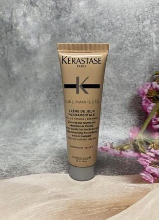 Незмивний крем для зміцнення локонів kerastase curl manifesto enhancing leave in cream2 фото