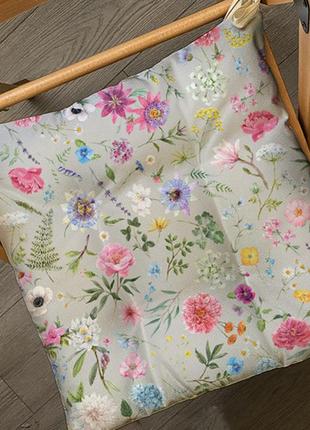 Подушка на стілець із зав'язками квіткове настрій 40x40x4 см (pz_22u013)