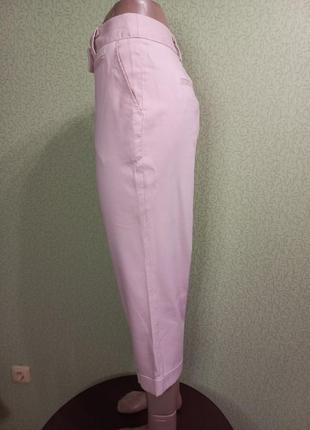 Укороченные брюки пудрового цвета3 фото