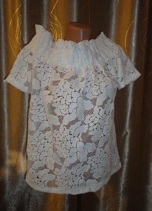 Шикарная блуза h&m р.8 белая блуза