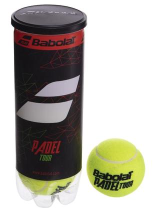 Мяч для большого тенниса babolat padel tour x3 bb501063-113 3шт салатовый