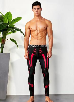 Спортивные леггинсы tauwell черные с розовым рисунком