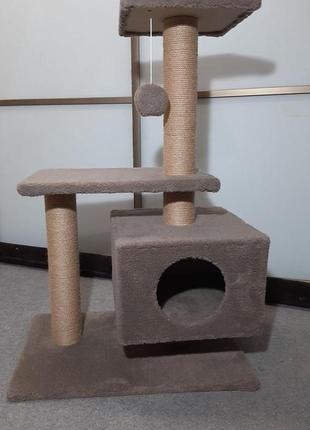 Игровой комплекс домик дряпка для кошек когтеточка высота 96 см