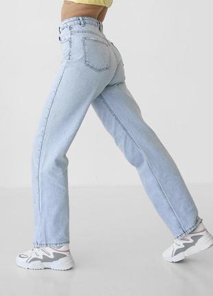 Джинси палаццо, труби, розкльошені джинси, прямі джинси, джинси від стегна, широкі джинси, вільні джинси, світлий денім2 фото