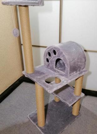 Игровой комплекс домик дряпка для кошек когтеточка высота 130 см1 фото