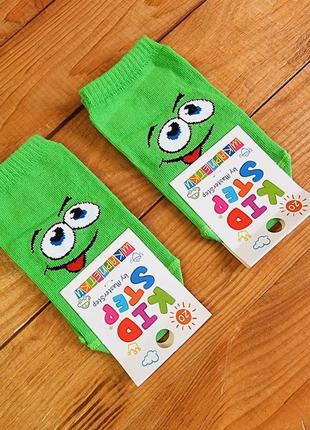 Шкарпетки низькі "смайлик", розмір 20 / 7-8 років, колір зелений