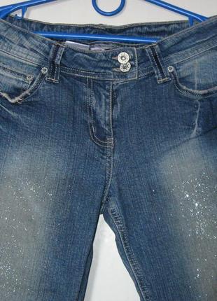 Бриджи джинсовые в блестках и стразах