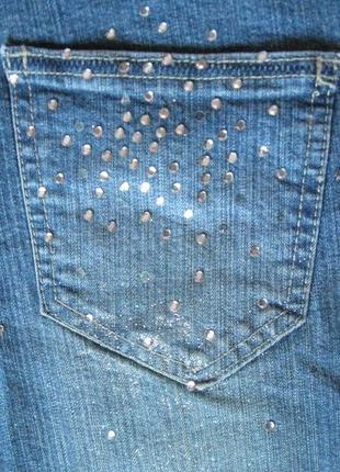 Бриджи джинсовые в блестках и стразах
