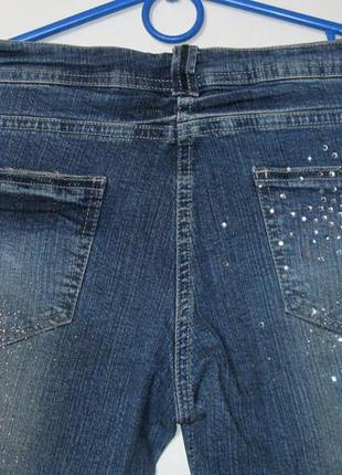Бриджи джинсовые в блестках и стразах