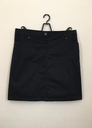 Темно-синя коротка джинсова спідниця