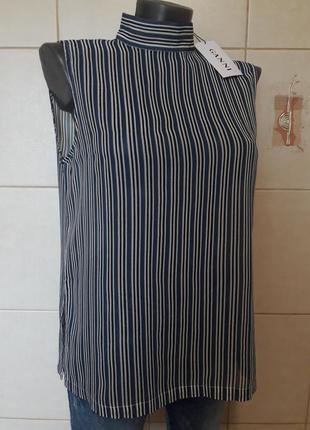 Стильная,легкая,оригинальная,полупрозрачная рубашка ganni без рукавов,в полоску1 фото