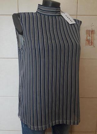 Стильна,легка,оригінальна,напівпрозора сорочка ganni без рукавів,в смужку