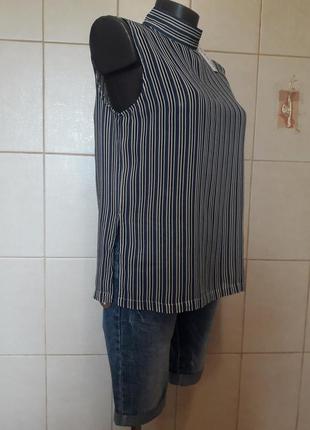 Стильная,легкая,оригинальная,полупрозрачная рубашка ganni без рукавов,в полоску5 фото
