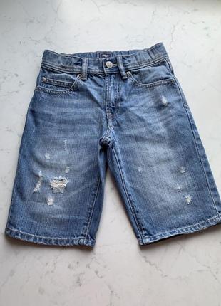 Джинсовые шорты чиносы с потертостями gap для модника 6-7 лет1 фото