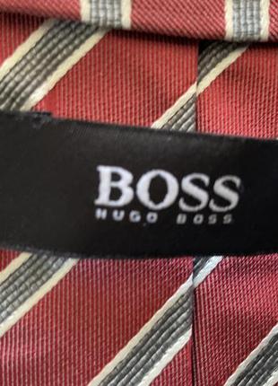 Фірмовий шовковий галстук в полоску brend boss3 фото