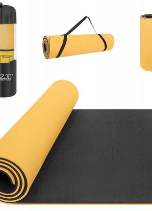 Коврик (мат) для йоги и фитнеса 4fizjo tpe 1 см 4fj0201 orange/black
