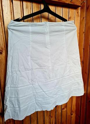 Белоснежная хлопковая летняя юбка