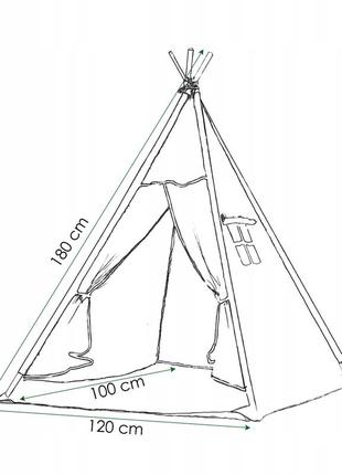 Детская палатка (вигвам) springos tipi xxl tip09 white/pink5 фото